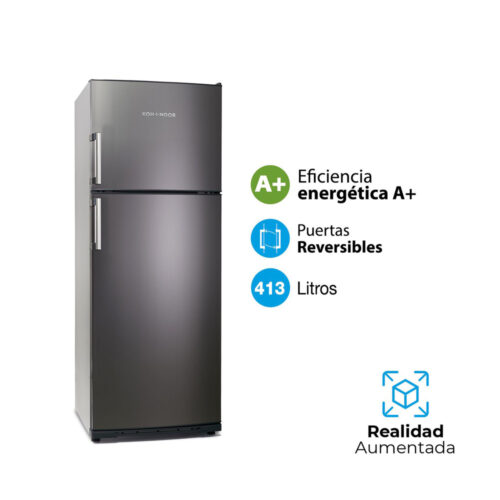 Heladera con Freezer Arriba 413 L. Acero - KHDA 43/7
